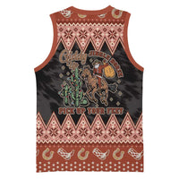 Howdy Christmas Cowboy Santa Basketball Jersey Giddy Up Jingle Horse Pick Up Your Feet - Wonder Print Shop