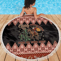 Howdy Christmas Cowboy Santa Beach Blanket Giddy Up Jingle Horse Pick Up Your Feet - Wonder Print Shop
