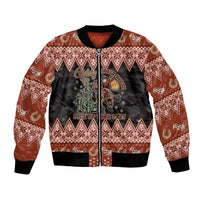 Howdy Christmas Cowboy Santa Bomber Jacket Giddy Up Jingle Horse Pick Up Your Feet - Wonder Print Shop