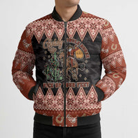 Howdy Christmas Cowboy Santa Bomber Puffer Jacket Giddy Up Jingle Horse Pick Up Your Feet - Wonder Print Shop