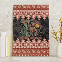 Howdy Christmas Cowboy Santa Canvas Wall Art Giddy Up Jingle Horse Pick Up Your Feet - Wonder Print Shop