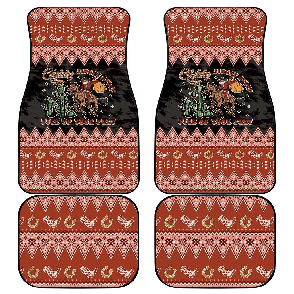 Howdy Christmas Cowboy Santa Car Mats Giddy Up Jingle Horse Pick Up Your Feet - Wonder Print Shop