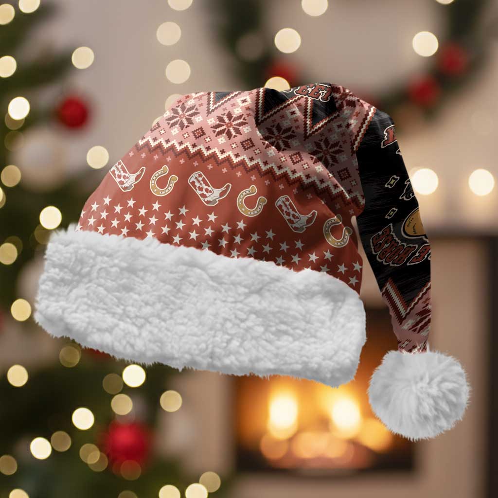 Howdy Christmas Cowboy Santa Christmas Santa Hat Giddy Up Jingle Horse Pick Up Your Feet - Wonder Print Shop