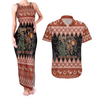 Howdy Christmas Cowboy Santa Couples Matching Tank Maxi Dress and Hawaiian Shirt Giddy Up Jingle Horse Pick Up Your Feet - Wonder Print Shop