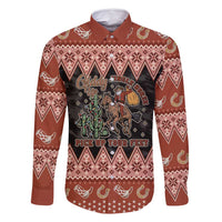 Howdy Christmas Cowboy Santa Family Matching Off Shoulder Maxi Dress and Hawaiian Shirt Giddy Up Jingle Horse Pick Up Your Feet - Wonder Print Shop