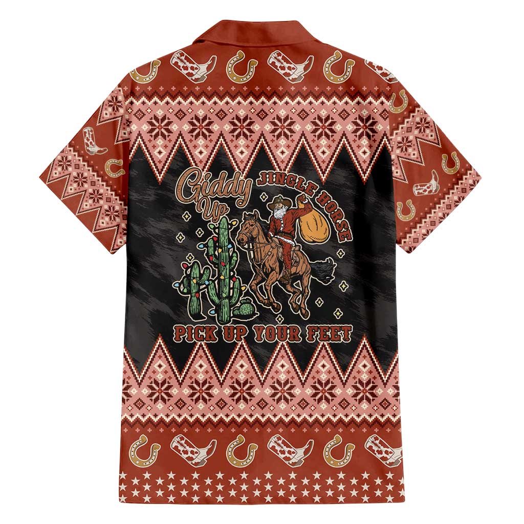 Howdy Christmas Cowboy Santa Family Matching Puletasi and Hawaiian Shirt Giddy Up Jingle Horse Pick Up Your Feet - Wonder Print Shop