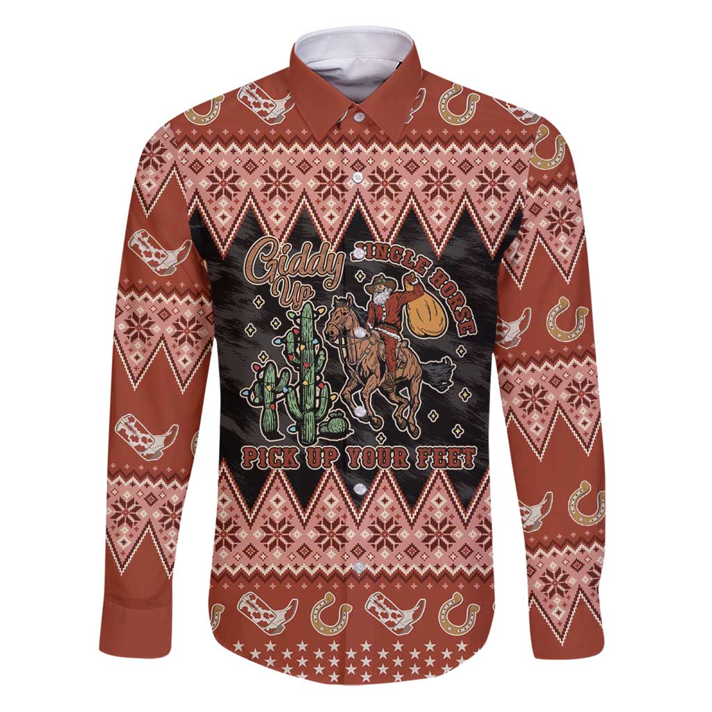 Howdy Christmas Cowboy Santa Family Matching Puletasi and Hawaiian Shirt Giddy Up Jingle Horse Pick Up Your Feet - Wonder Print Shop