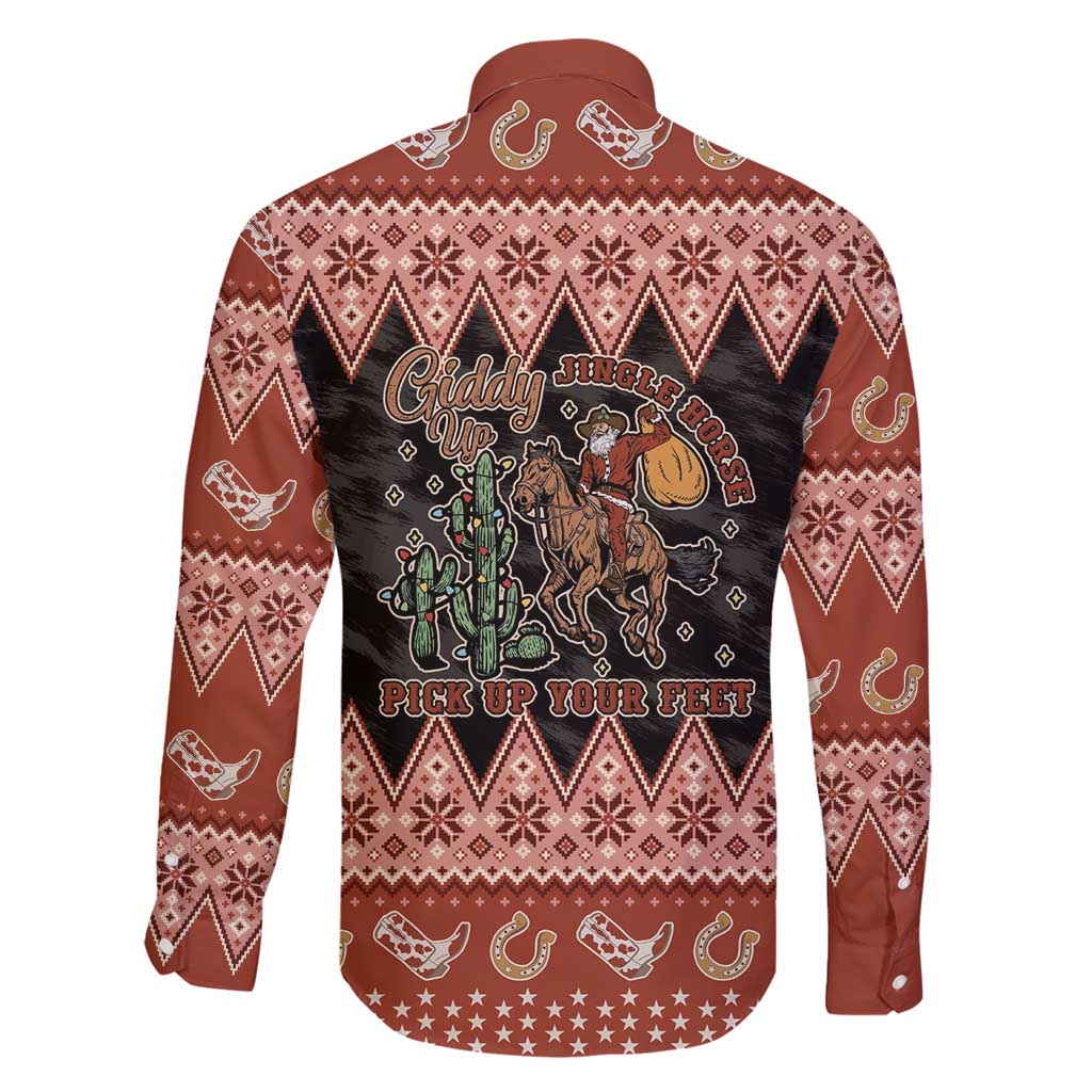 Howdy Christmas Cowboy Santa Family Matching Puletasi and Hawaiian Shirt Giddy Up Jingle Horse Pick Up Your Feet - Wonder Print Shop