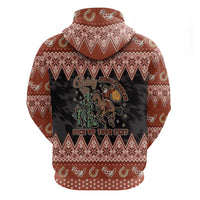 Howdy Christmas Cowboy Santa Hoodie Giddy Up Jingle Horse Pick Up Your Feet - Wonder Print Shop