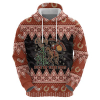Howdy Christmas Cowboy Santa Hoodie Giddy Up Jingle Horse Pick Up Your Feet - Wonder Print Shop
