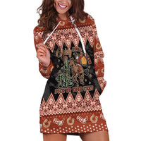 Howdy Christmas Cowboy Santa Hoodie Dress Giddy Up Jingle Horse Pick Up Your Feet - Wonder Print Shop