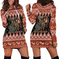 Howdy Christmas Cowboy Santa Hoodie Dress Giddy Up Jingle Horse Pick Up Your Feet - Wonder Print Shop