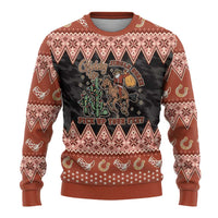 Howdy Christmas Cowboy Santa Ugly Christmas Sweater Giddy Up Jingle Horse Pick Up Your Feet - Wonder Print Shop