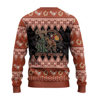 Howdy Christmas Cowboy Santa Ugly Christmas Sweater Giddy Up Jingle Horse Pick Up Your Feet - Wonder Print Shop