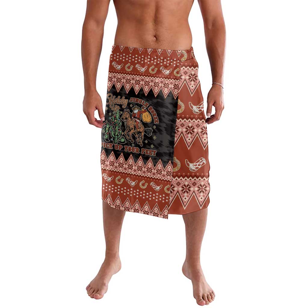 Howdy Christmas Cowboy Santa Lavalava Giddy Up Jingle Horse Pick Up Your Feet - Wonder Print Shop