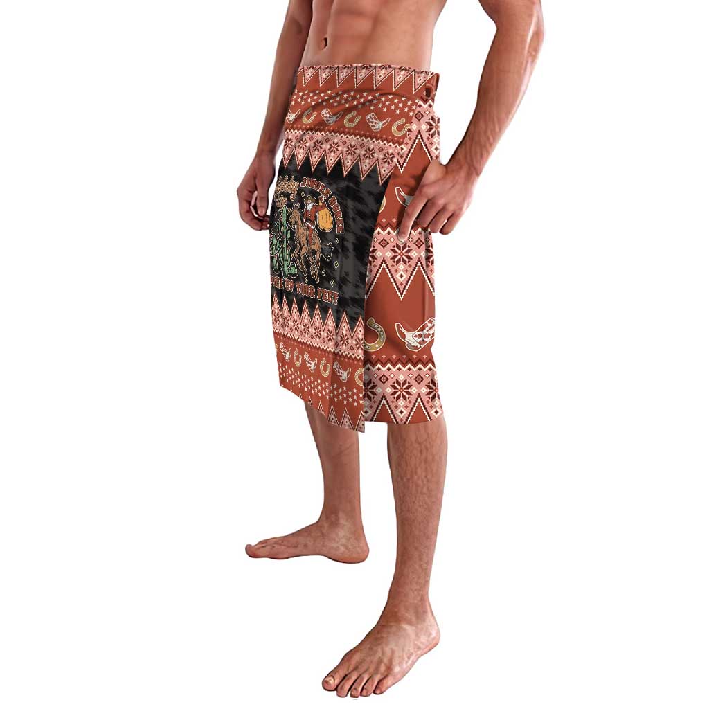 Howdy Christmas Cowboy Santa Lavalava Giddy Up Jingle Horse Pick Up Your Feet - Wonder Print Shop