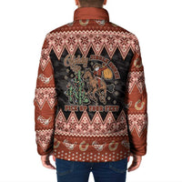 Howdy Christmas Cowboy Santa Padded Jacket Giddy Up Jingle Horse Pick Up Your Feet - Wonder Print Shop