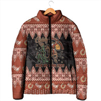 Howdy Christmas Cowboy Santa Padded Jacket Giddy Up Jingle Horse Pick Up Your Feet - Wonder Print Shop