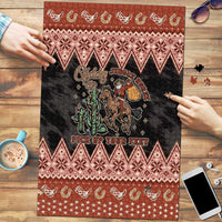 Howdy Christmas Cowboy Santa Puzzle Giddy Up Jingle Horse Pick Up Your Feet - Wonder Print Shop