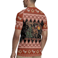 Howdy Christmas Cowboy Santa Rugby Jersey Giddy Up Jingle Horse Pick Up Your Feet - Wonder Print Shop