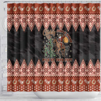 Howdy Christmas Cowboy Santa Shower Curtain Giddy Up Jingle Horse Pick Up Your Feet - Wonder Print Shop