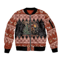 Howdy Christmas Cowboy Santa Sleeve Zip Bomber Jacket Giddy Up Jingle Horse Pick Up Your Feet - Wonder Print Shop