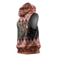 Howdy Christmas Cowboy Santa Sleeveless Hoodie Giddy Up Jingle Horse Pick Up Your Feet - Wonder Print Shop