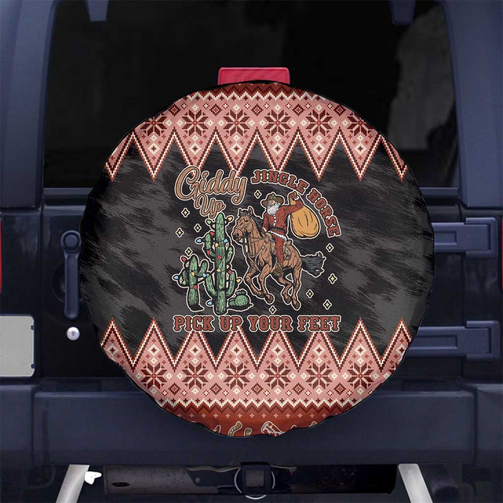 Howdy Christmas Cowboy Santa Spare Tire Cover Giddy Up Jingle Horse Pick Up Your Feet - Wonder Print Shop