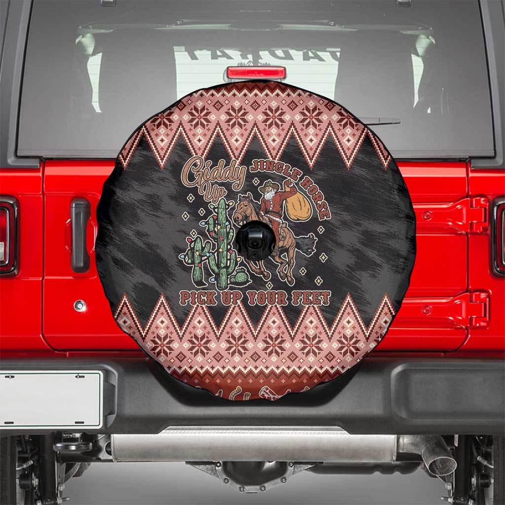Howdy Christmas Cowboy Santa Spare Tire Cover Giddy Up Jingle Horse Pick Up Your Feet - Wonder Print Shop