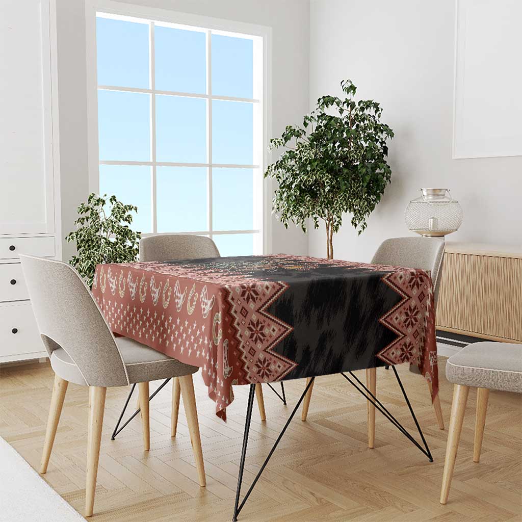 Howdy Christmas Cowboy Santa Tablecloth Giddy Up Jingle Horse Pick Up Your Feet - Wonder Print Shop