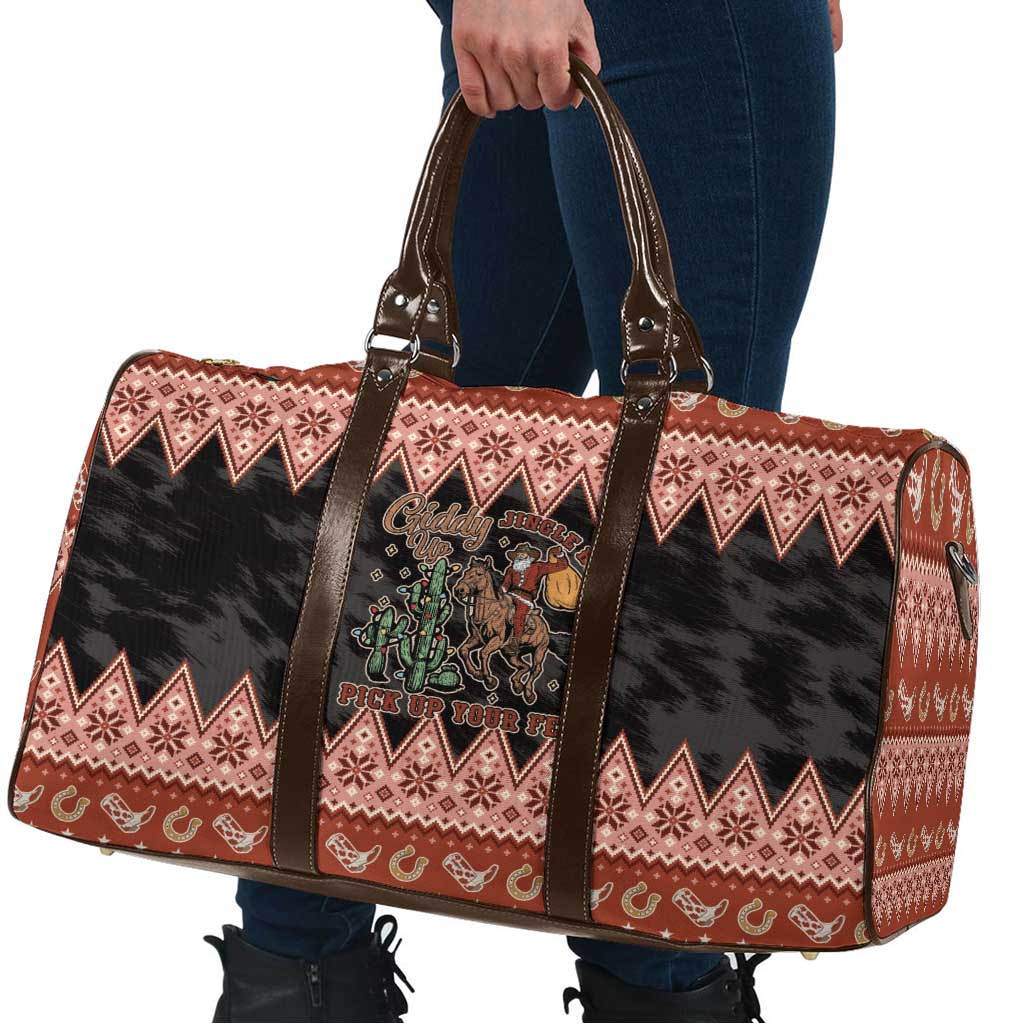 Howdy Christmas Cowboy Santa Travel Bag Giddy Up Jingle Horse Pick Up Your Feet - Wonder Print Shop