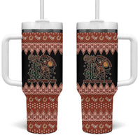 Howdy Christmas Cowboy Santa Tumbler With Handle Giddy Up Jingle Horse Pick Up Your Feet - Wonder Print Shop