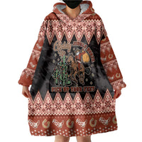 Howdy Christmas Cowboy Santa Wearable Blanket Hoodie Giddy Up Jingle Horse Pick Up Your Feet - Wonder Print Shop