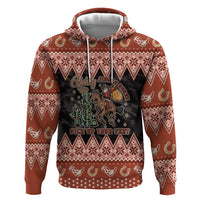 Howdy Christmas Cowboy Santa Zip Hoodie Giddy Up Jingle Horse Pick Up Your Feet - Wonder Print Shop