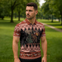 Howdy Christmas Cowboy Santa Zipper Polo Shirt Giddy Up Jingle Horse Pick Up Your Feet - Wonder Print Shop