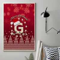 Georgia Christmas Canvas Wall Art Santa Riding Reindeer Xmas Pattern - Wonder Print Shop