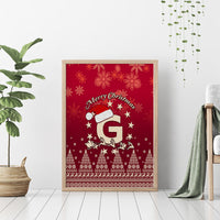 Georgia Christmas Canvas Wall Art Santa Riding Reindeer Xmas Pattern - Wonder Print Shop