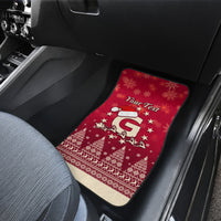 Georgia Christmas Car Mats Santa Riding Reindeer Xmas Pattern - Wonder Print Shop