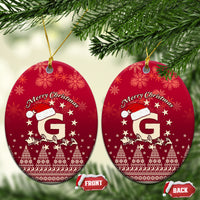 Georgia Christmas Ceramic Ornament Santa Riding Reindeer Xmas Pattern - Wonder Print Shop