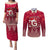 Georgia Christmas Couples Matching Puletasi Dress and Long Sleeve Button Shirt Santa Riding Reindeer Xmas Pattern - Wonder Print Shop