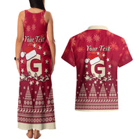 Georgia Christmas Couples Matching Tank Maxi Dress and Hawaiian Shirt Santa Riding Reindeer Xmas Pattern - Wonder Print Shop