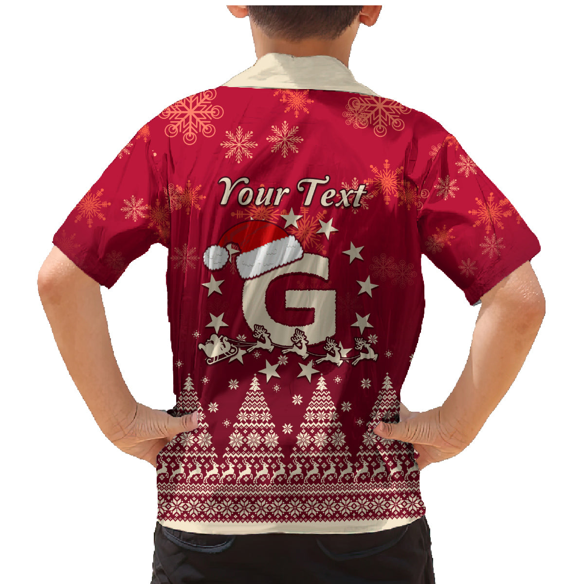 Georgia Christmas Family Matching Mermaid Dress and Hawaiian Shirt Santa Riding Reindeer Xmas Pattern - Wonder Print Shop