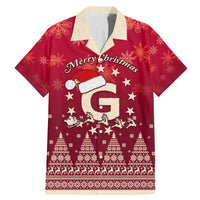 Georgia Christmas Family Matching Mermaid Dress and Hawaiian Shirt Santa Riding Reindeer Xmas Pattern - Wonder Print Shop