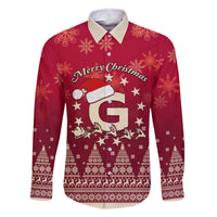 Georgia Christmas Family Matching Mermaid Dress and Hawaiian Shirt Santa Riding Reindeer Xmas Pattern - Wonder Print Shop