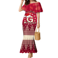 Georgia Christmas Family Matching Mermaid Dress and Hawaiian Shirt Santa Riding Reindeer Xmas Pattern - Wonder Print Shop