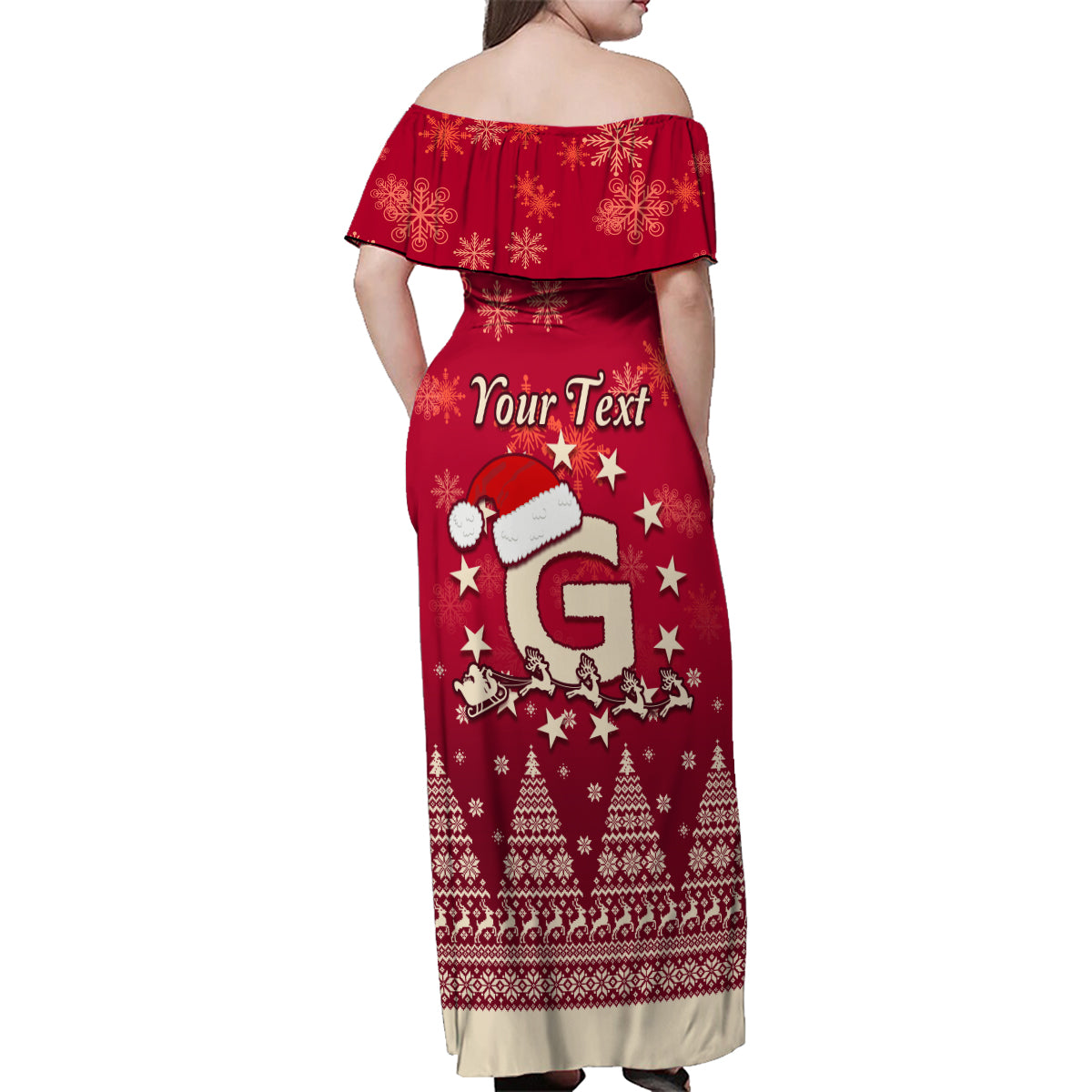 Georgia Christmas Family Matching Off Shoulder Maxi Dress and Hawaiian Shirt Santa Riding Reindeer Xmas Pattern - Wonder Print Shop
