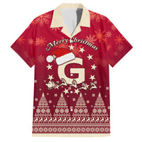 Georgia Christmas Family Matching Off Shoulder Short Dress and Hawaiian Shirt Santa Riding Reindeer Xmas Pattern - Wonder Print Shop