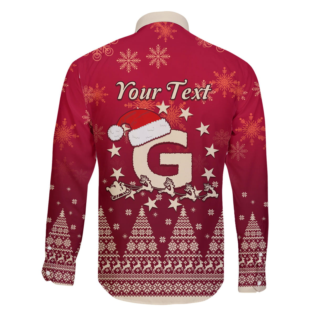 Georgia Christmas Family Matching Puletasi Dress and Hawaiian Shirt Santa Riding Reindeer Xmas Pattern - Wonder Print Shop