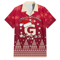 Georgia Christmas Family Matching Short Sleeve Bodycon Dress and Hawaiian Shirt Santa Riding Reindeer Xmas Pattern - Wonder Print Shop