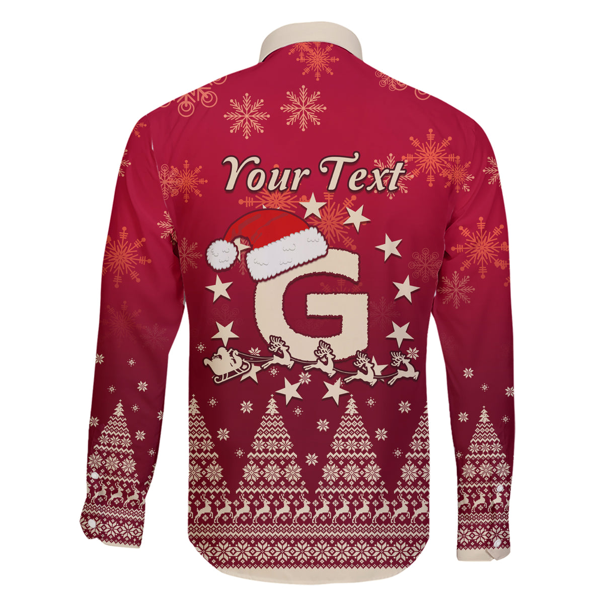 Georgia Christmas Family Matching Short Sleeve Bodycon Dress and Hawaiian Shirt Santa Riding Reindeer Xmas Pattern - Wonder Print Shop